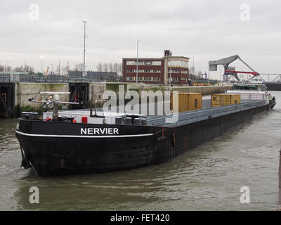 Nervier (Schiff, 1995) ENI 06002871 Van Cauwelaertsluis Hafen von Antwerpen pic2 Stockfoto