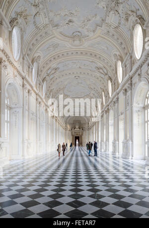 Große Galerie, Galleria Grande, Reggia di Venaria Reale, Palast von Venaria, Venaria Reale, Piemont, Italien Stockfoto