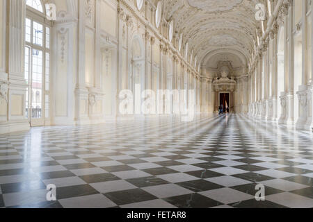 Große Galerie, Galleria Grande, Reggia di Venaria Reale, Palast von Venaria, Venaria Reale, Piemont, Italien Stockfoto