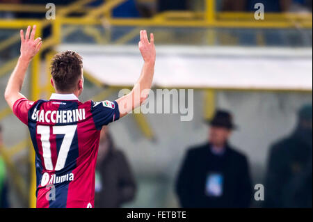 Bologna, Italien. 6. Februar 2016. Emanuele Giaccherini (Bologna) Fußball: Emanuele Giaccherini von Bologna feiert erzielte sein erste Tor Seite während des italienischen "Serie A"-Spiels zwischen Bologna 1-1 Fiorentina Stadium Renato Dall Ara in Bologna, Italien. © Maurizio Borsari/AFLO/Alamy Live-Nachrichten Stockfoto