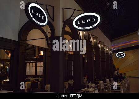 Das (italienische) Restaurant Lupo von Wolfgang Puck, Las Vegas NV Stockfoto