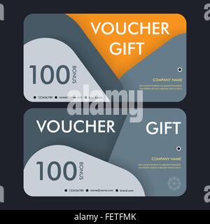 Geschenk Gutschein Vorlage mit modernen Muster. Vektor-design Stock Vektor