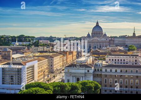 Rom Stadt Skyline bei Sonnenuntergang, Rom, Italien Stockfoto