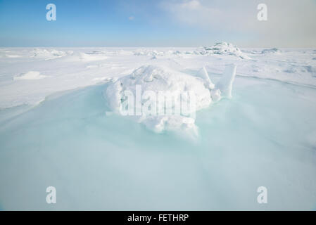 Eisfall, Sachalin, Russland. Stockfoto