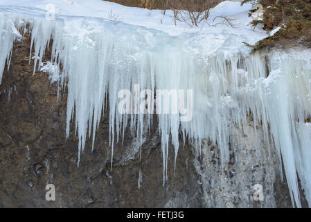 Eisfall, Sachalin, Russland. Stockfoto