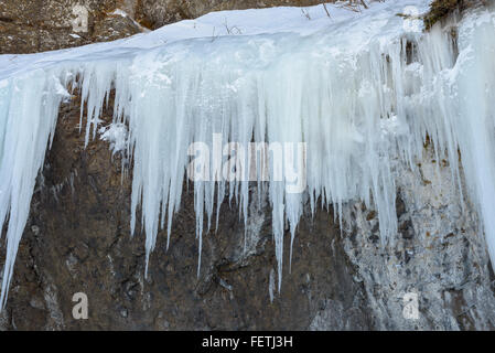 Eisfall, Sachalin, Russland. Stockfoto