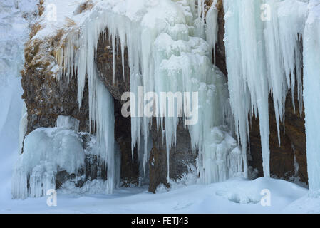 Eisfall, Sachalin, Russland. Stockfoto