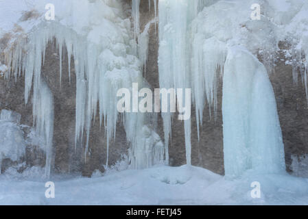 Eisfall, Sachalin, Russland. Stockfoto