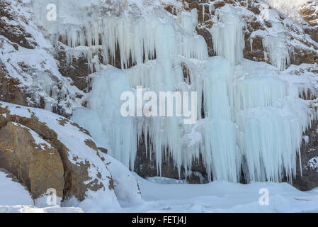 Eisfall, Sachalin, Russland. Stockfoto