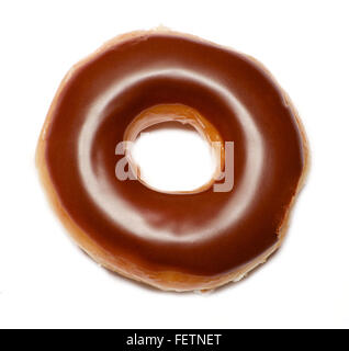 Isolierte Schokolade glasig weißen Ring donut Stockfoto