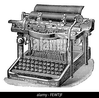 Schwarz und weiß-Abbildung aus dem 19. Jahrhundert Remington Schreibmaschine.
