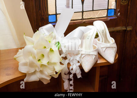 Rose und Braut Schuhe Stockfoto