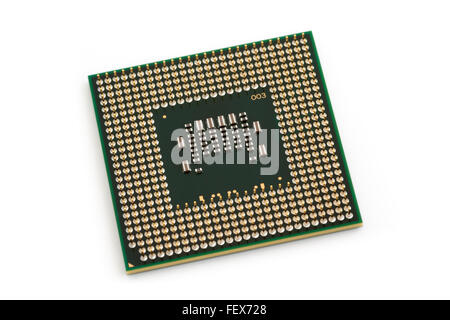 Computerprozessor X86 - moderne zentrale Recheneinheit (CPU), isoliert auf weißem Hintergrund Stockfoto