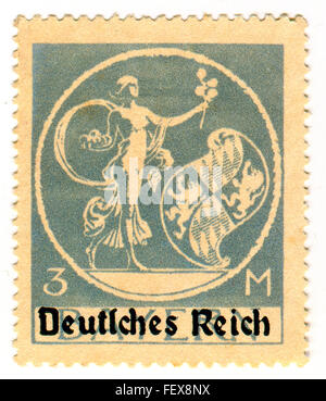 GOMEL, Weißrussland - Februar 2016: Eine Briefmarke gedruckt in Deutschland zeigt Bild der Göttin der Fruchtbarkeit, ca. 1939. Stockfoto