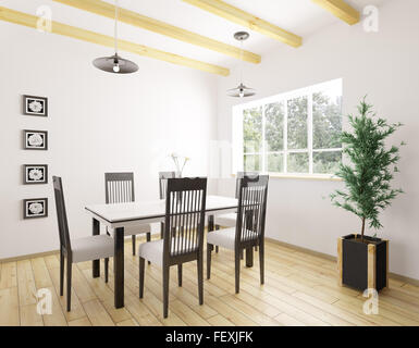 Innenraum der modernen Speisesaal 3D-Rendering Stockfoto