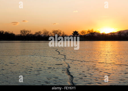 Kunming-See im Winter. Sommer-Palast - Peking, China. Stockfoto