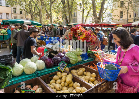 Marktplatz Richelme, Gemüse, Aix-En-Provence, Bouche du Rhone, Frankreich Stockfoto