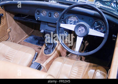 Innenraum einer 1979 MG Midget klassischen britischen Sportwagen, UK Stockfoto