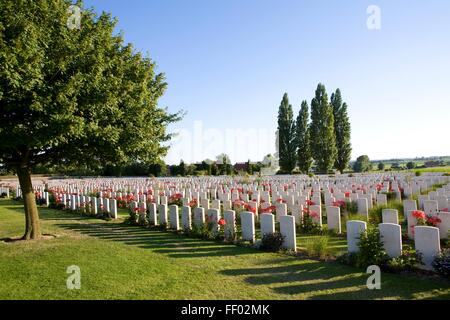 Belgien, Tyne Cot Commonwealth Kriegsfriedhof Gräber Stockfoto