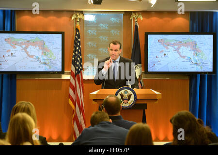 Presidential Sondergesandten McGurk informiert über Counter-ISIL Bemühungen auf der täglichen Pressekonferenz Stockfoto