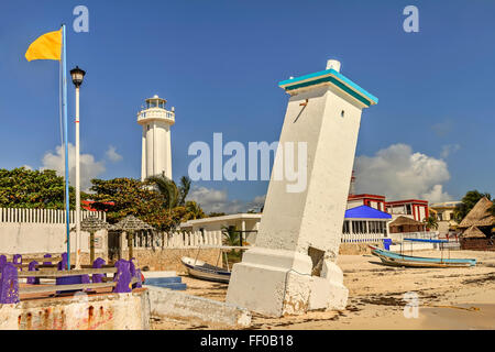 Leuchttürme Puerto Morelos Yucatan Mexiko Stockfoto