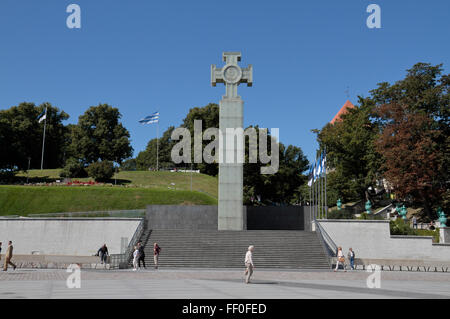 Der Krieg der Unabhängigkeit Siegessäule (in 4k) in Freiheitsplatz, Tallinn, Estland. Stockfoto