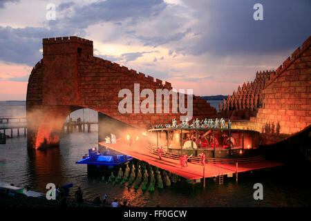 Oper Turandot auf der schwimmenden Bühne, Bodensee, Bregenz, Österreich Stockfoto