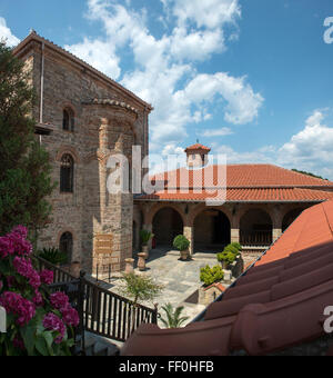 Details zu den Heiligen Kloster große Meteora in Meteora - Komplex der östlich-orthodoxen Klöster, Griechenland Stockfoto
