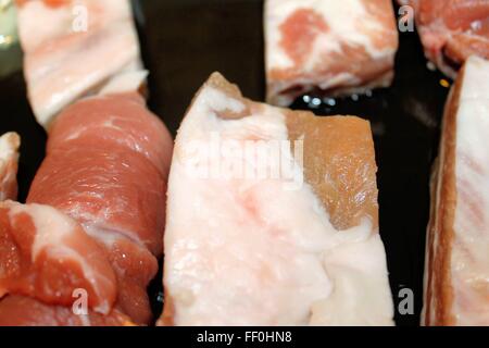 frisches Fleisch von Schwein gemischt Stockfoto