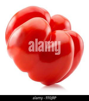 rote Paprika auf dem weißen Hintergrund isoliert. Stockfoto