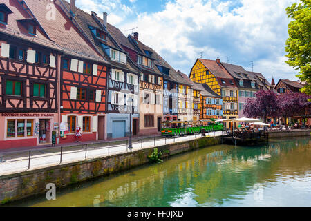 Bunte gerahmt Holzhäuser bei Petite Venise / wenig Venedig, Colmar, Frankreich Stockfoto