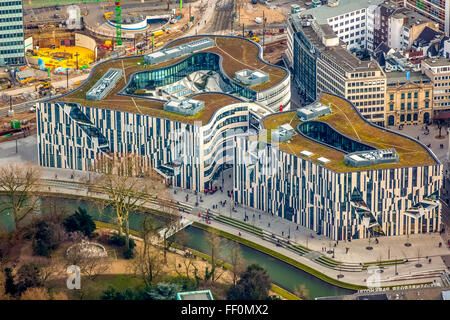 Luftaufnahme, Kö-Bogen, mall, Düsseldorf, Porsche Zentrum, Apple Store, Breuninger, neue K-Bogen-Tunnel, Düsseldorf, Rheinland, Europa Stockfoto