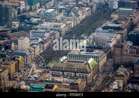 Luftaufnahme, Kö-Bogen, mall, Düsseldorf, Porsche Zentrum, Apple Store, Breuninger, neue K-Bogen-Tunnel, Düsseldorf, Rheinland, Europa Stockfoto