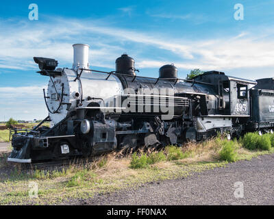 Lokomotive 495, Cumbres & Toltec Schmalspureisenbahn Antonito, Colorado. Stockfoto