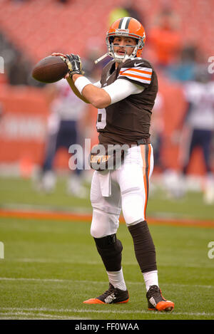 Cleveland, Ohio, USA. 16. November 2014. Cleveland Browns Quarterback Brian Hoyer (6) in einem Spiel gegen die Houston Texans FirstEnergy Stadium am 16. November 2014 in Cleveland, Ohio.ZUMA Presse/Scott A. Miller © Scott A. Miller/ZUMA Draht/Alamy Live News Stockfoto