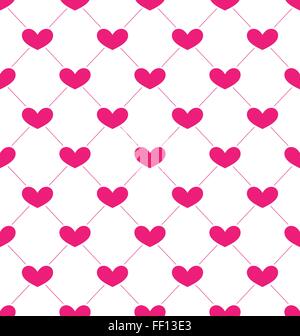 Rosa Musterdesign mit Herzen zum Valentinstag Stock Vektor