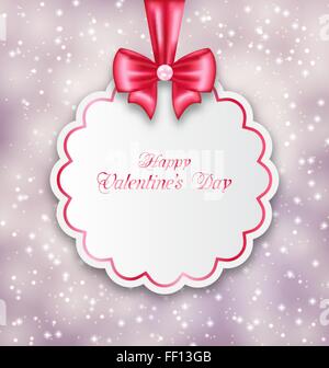 Leuchtenden Hintergrund mit Gratulation Papierkarte für glücklich Vale Stock Vektor