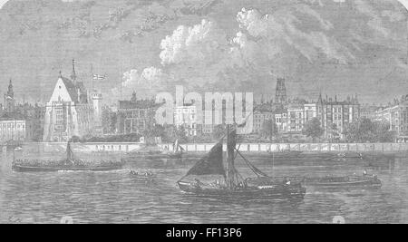 LONDON-Tempel vom Fluss; Mittleren Bibliothek 1861. Illustrierte London News Stockfoto