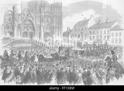 Belgien König Leopold II St Gudule Kirche, Brüssel 1865. Illustrierte London News Stockfoto