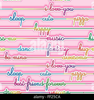 Nahtlose Muster - ganzen Hintergrund - bunten hellen Buchstaben auf einem rosa Hintergrund Stockfoto