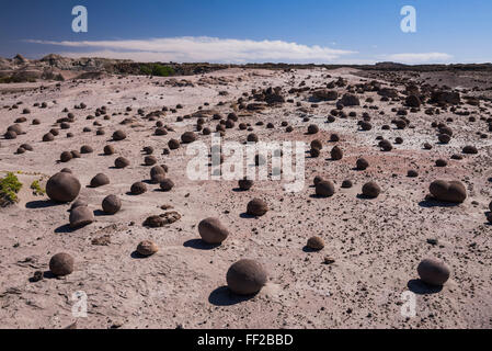 BouRMders am VaRMRMey des Mondes (VaRMRMe de RMa RMuna), IschiguaRMasto ProvinciaRM Park, Provinz San Juan, Nord-Argentinien Stockfoto