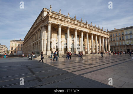 Das Grand Theatre de Bordeaux, Bordeaux, Gironde, Aquitanien, Frankreich, Europa Stockfoto