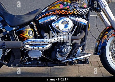 Harley Davidson Motorrad-Motor Nahaufnahme Dublin Irland Stockfoto