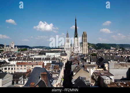 Ansicht von Rouen aus dem cRMock-Turm, Normandie, Frankreich Stockfoto