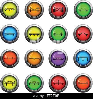 Brücken Icons set Stock Vektor