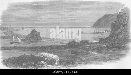 NEW ZEALAND natürlicher Wellenbrecher & Hafen, Nelson 1868. Illustrierte London News Stockfoto