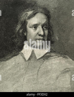 Oliver Cromwell (1599-1658). Englischen Militär und Politiker. Porträt. Gravur. des 19. Jahrhunderts. Stockfoto