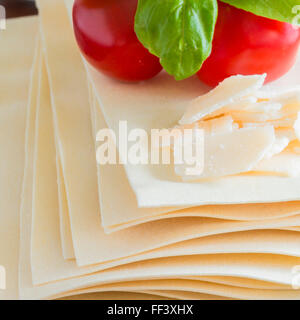 italienische Lasagne Pasta Gericht Zutaten Stockfoto