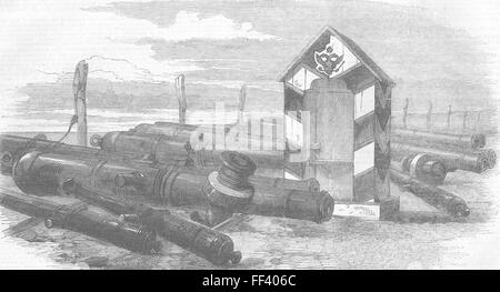 LONDON-Hangö Trophäen, Woolwich Arsenal 1856. Illustrierte London News Stockfoto