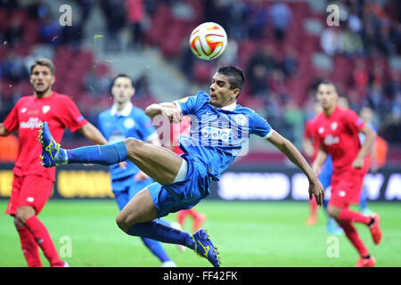 Warschau, Polen - 27. Mai 2015: Leo Matos FC Dnipro in Aktion während der UEFA Europa League Finale Spiel gegen FC Sevilla im Warschauer Nationalstadion Stockfoto